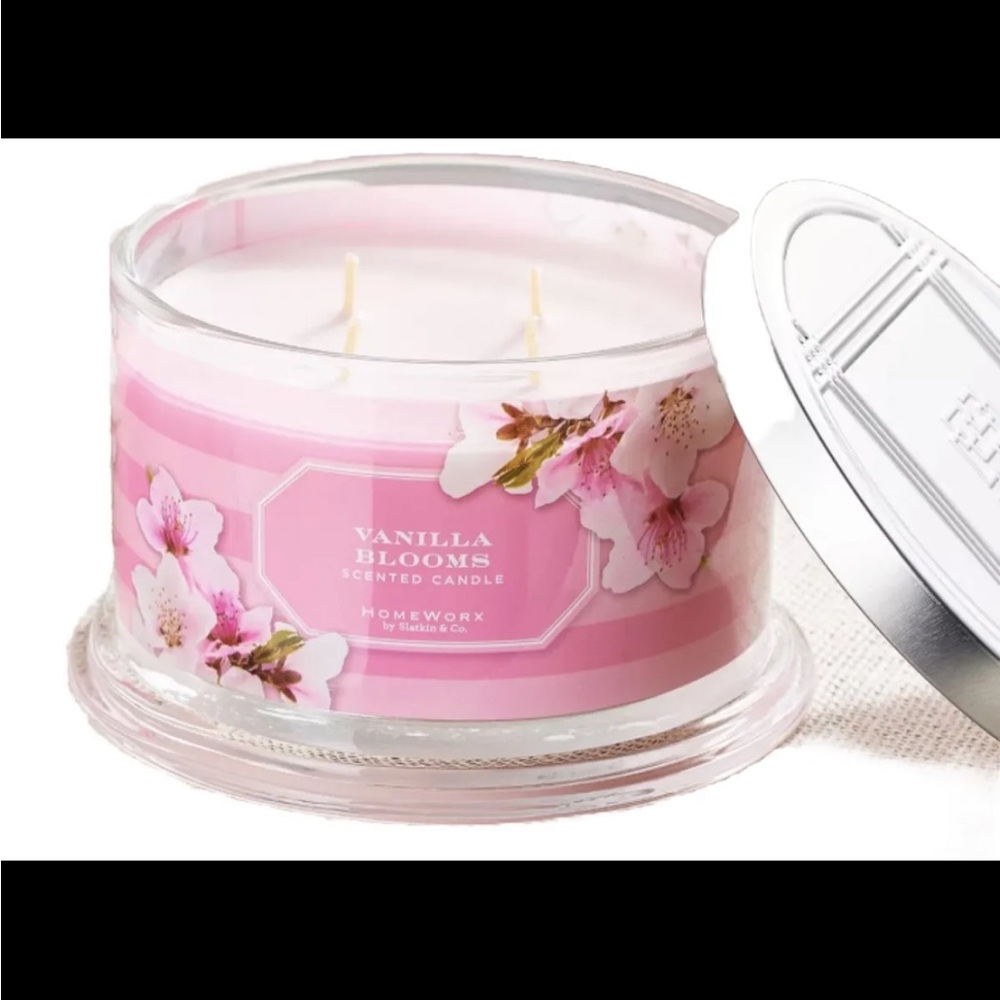 HomeWorx by Harry Slatkin VANILLA BLOOMS Scented Candle ~ 18 oz. ~ 4 Wick